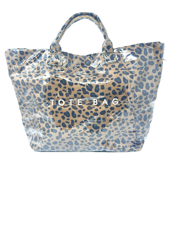 Unbranded Handbags - Large Leopard Print Waterproof PVC Tote Bag Shopper Travel Purse